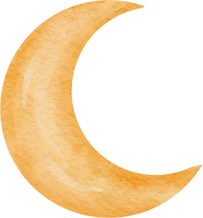 Watercolor crescent moon